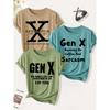 3 Pack of women's summer tops | Gen X Modern American-style slogan print T Shirt | Cute and trendy casual round-neck short-sleeve suit | 2026 Summer