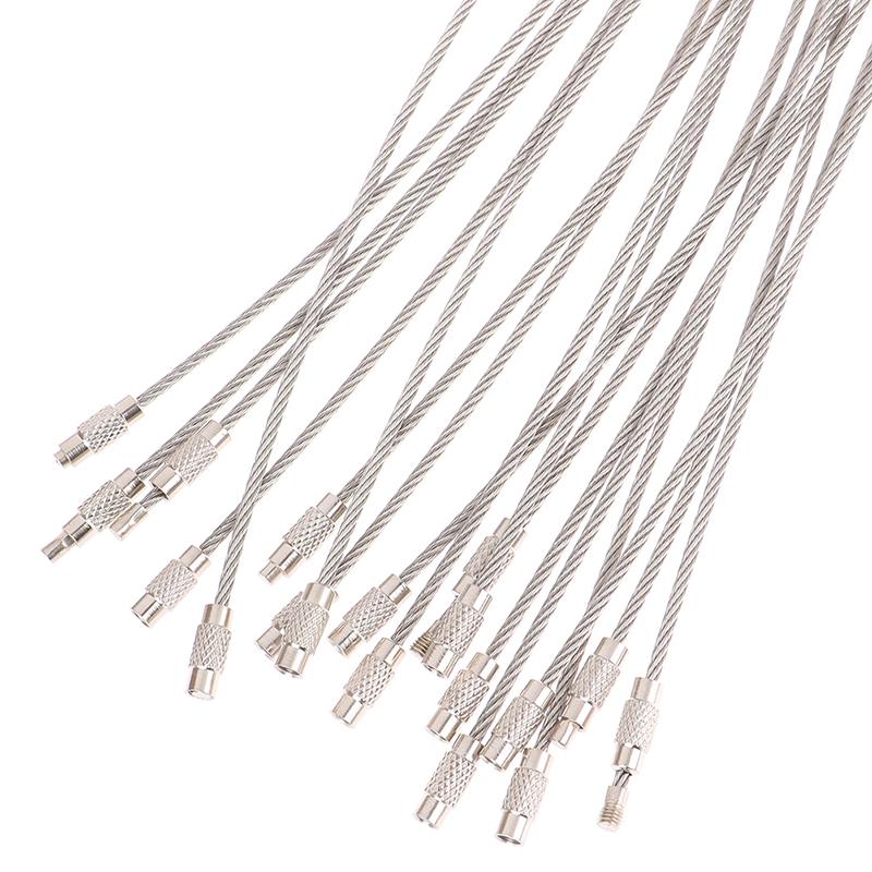 20 шт. Брелок из троса из нержавеющей стали, брелок-карабин на тросе