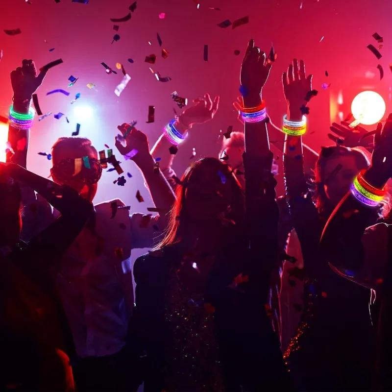 20/1 шт. светодиодные светящиеся браслеты браслеты светящиеся в темноте принадлежности для вечеринок неоновые светящиеся браслеты игрушки бытовые свадебные украшения для вечеринок