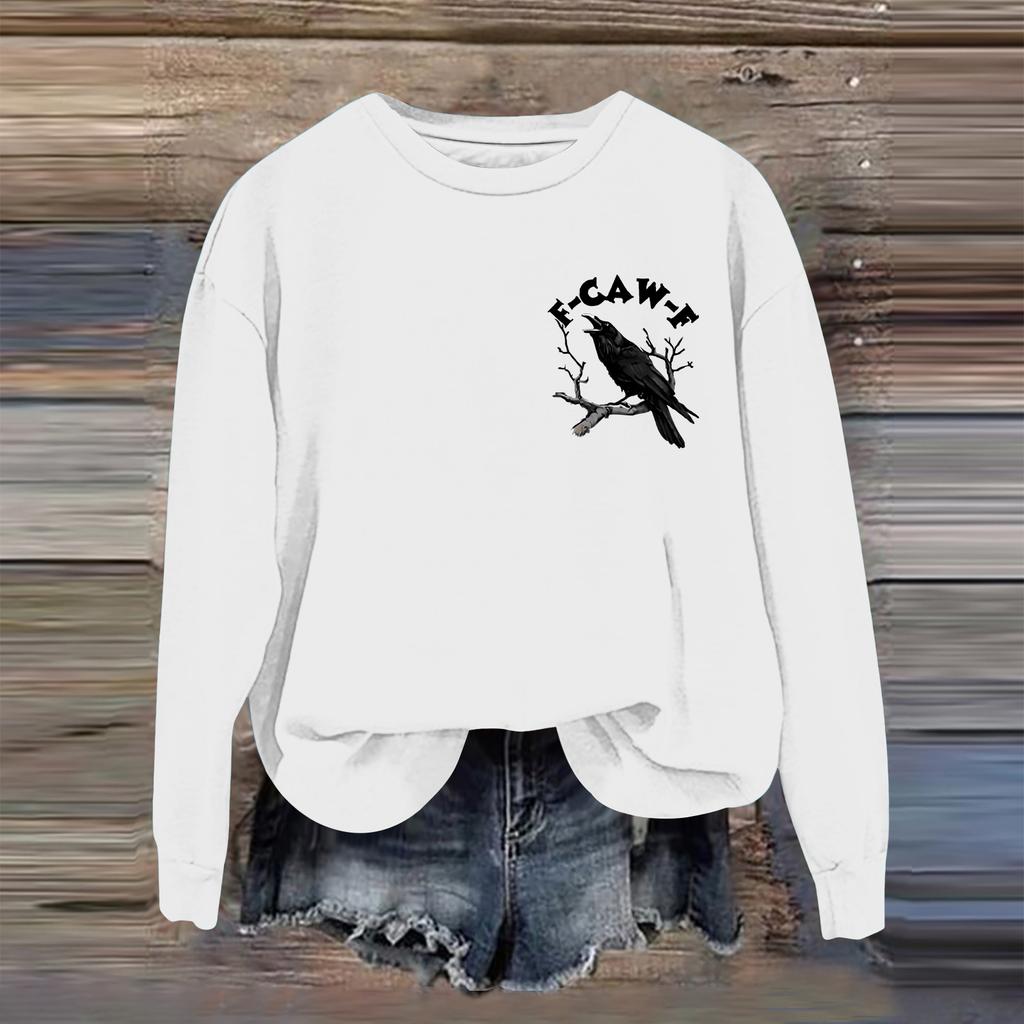 Женская модная повседневная толстовка с длинным рукавом, свободного кроя, с принтом