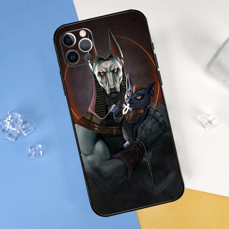 Чехол для телефона с изображением Анубиса и Анха, Египетский Бог, для iPhone 16 Pro Max 13 12 Mini 11 14 15 Pro Max XR 16 15 Plus 16e