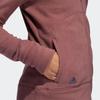 adidas Женская однотонная повседневная куртка с воротником на шнурке, длинный рукав, женская, красно-коричневая, HG6984