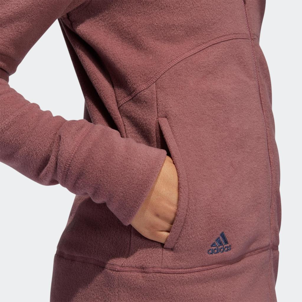 adidas Женская однотонная повседневная куртка с воротником на шнурке, длинный рукав, женская, красно-коричневая, HG6984