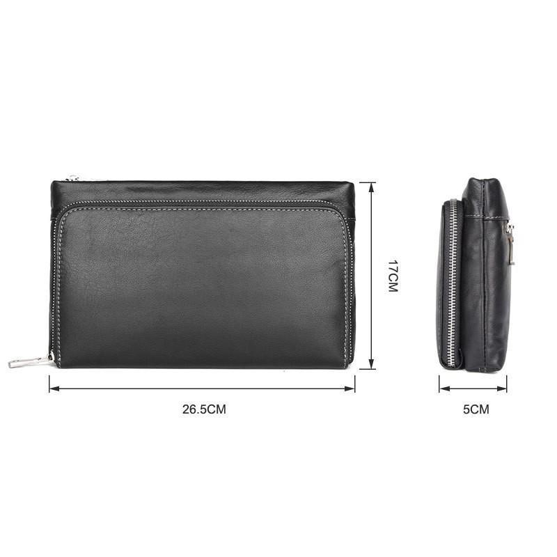 Мужская многофункциональная вместительная деловая сумка-клатч и сумка на запястье из натуральной кожи