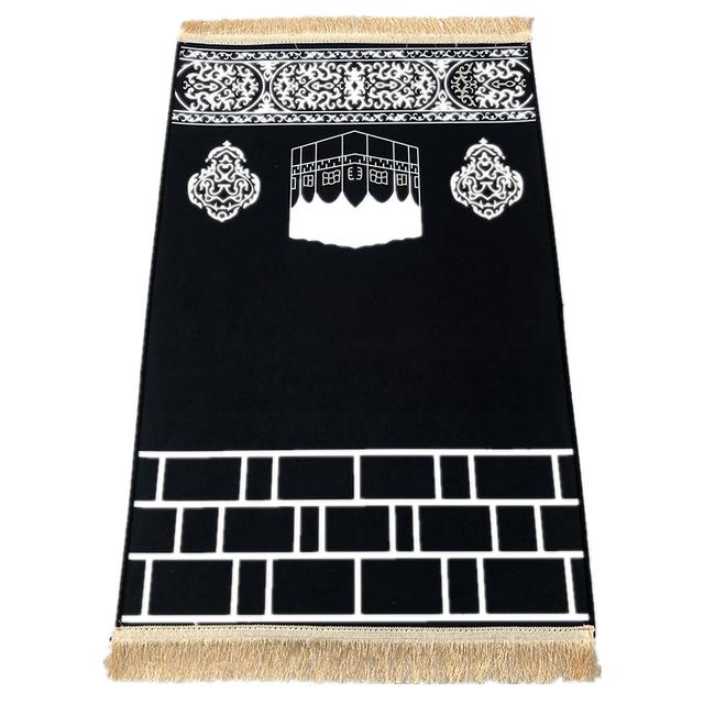 Thicken Soft Velvet Muslim Prayer Mat Prints Ramadan Worship Blanket Islamic Prayer Floor Rugs Tassels Portable Travel Rugs Gift