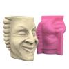 Unique Plant Flower Pot Mould Uncle Face Silicone Mold Succulent Planter Epoxy Resin Mold Garden Figurines Outdoor