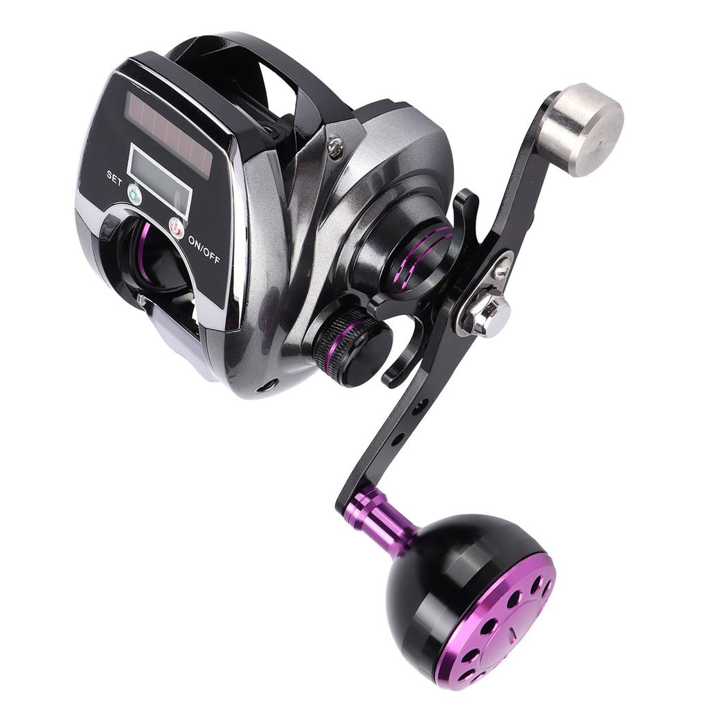 Водонепроницаемая безынерционная катушка с цифровым дисплеем 8.0:1 Передаточное число 18+1 Количество подшипников Рыболовная катушка Счетчик(Правая рука )