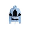 Adidas Originals Sherpa Jacket With Stand Collar And Loose Logo Sport Unisex Jackets Sky-Blue HC0327
