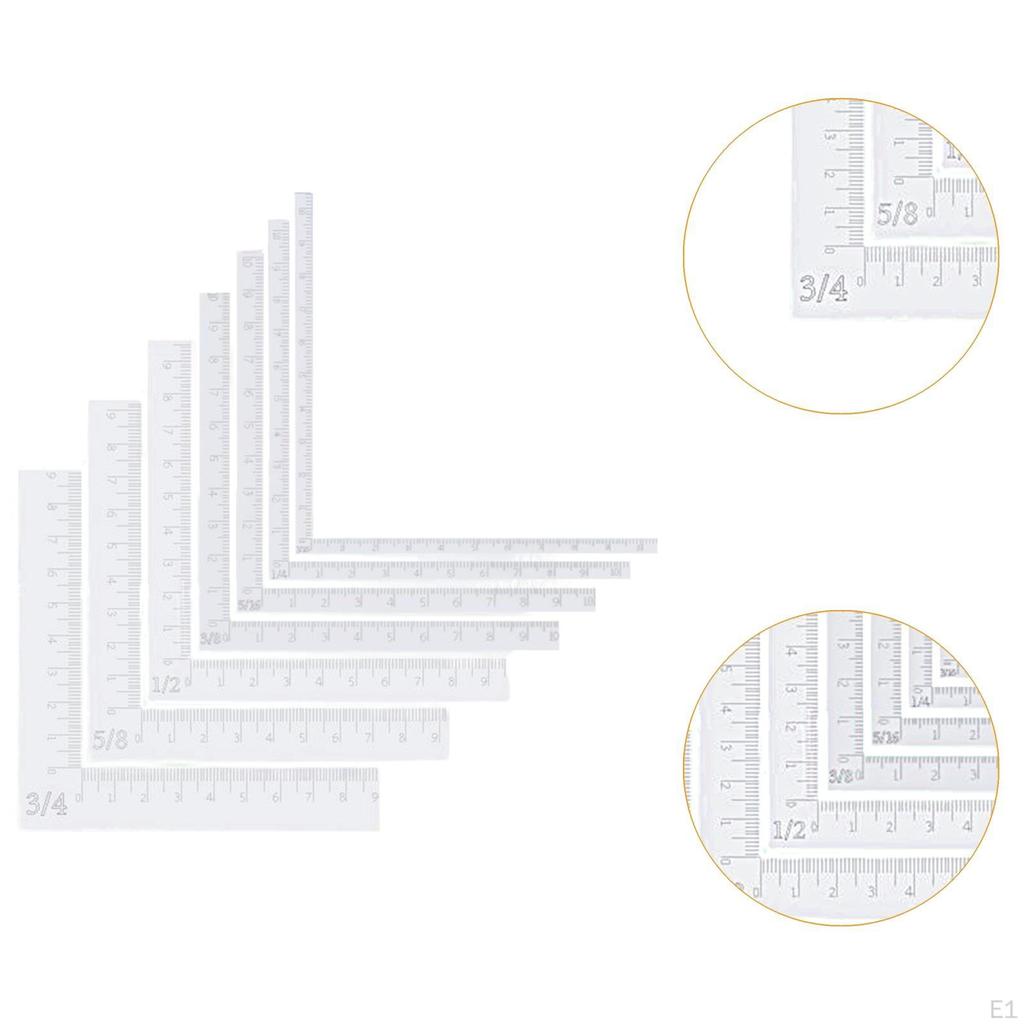 7 предметов позиционирования угловых инструментов для рукоделия прозрачные градуированные точные 90