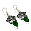 Ювелирные серьги ручной работы с зеленым ониксом 925 пробы, посеребренные, 1,70 дюйма