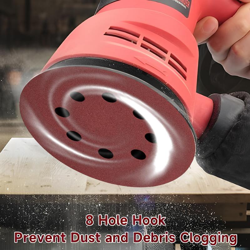 100Pcs Sanding Discs 8-Hole Hook and Loop Round Sandpaper for Random Orbital Sander for Wood Paint Stain Varnish Removal Tools