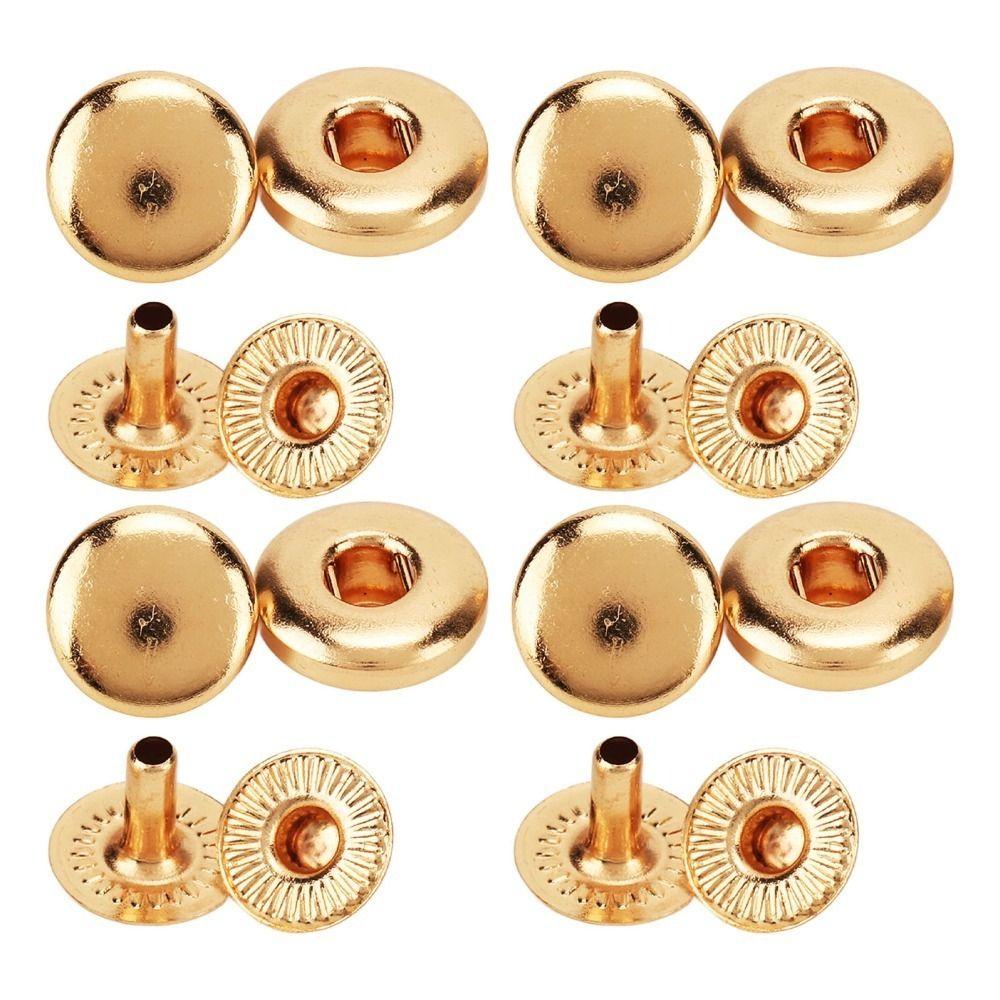 200set Rounded Sewing Leather Snaps 8mm Size Metal Snap Fasteners Leather Craft DIY