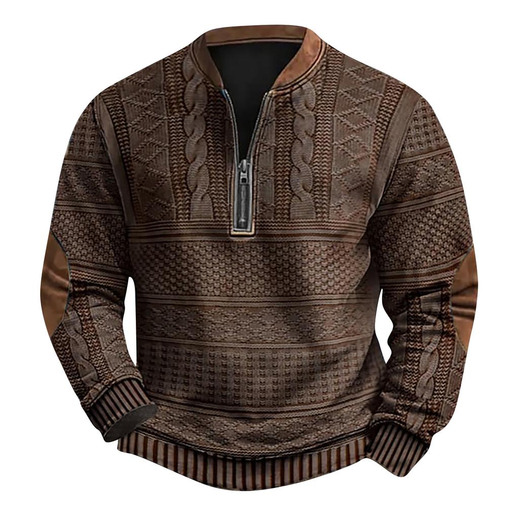 Мужская повседневная толстовка в стиле ретро с градиентным принтом