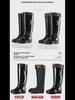 Men's High-Top Thick-Soled Non-Slip Rubber Rain Boots for Construction and Labor Protection.