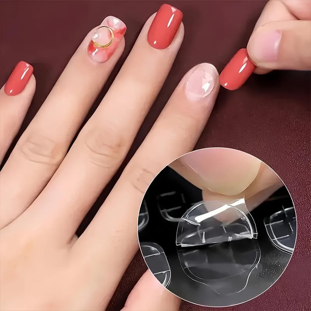 10 Sheet Double Sided Adhesive Tape Glue for Wearable False Nails Removable Clear Jelly Tabs Press On Nails Sticky Tape Glue