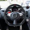 Steering Wheel for 2008-2020 Nissan 370Z, Carbon Fiber Steering Wheel D-Shaped Flat-Bottom, Leather Grip with Non-Slip Texture & Precise Stitching,
