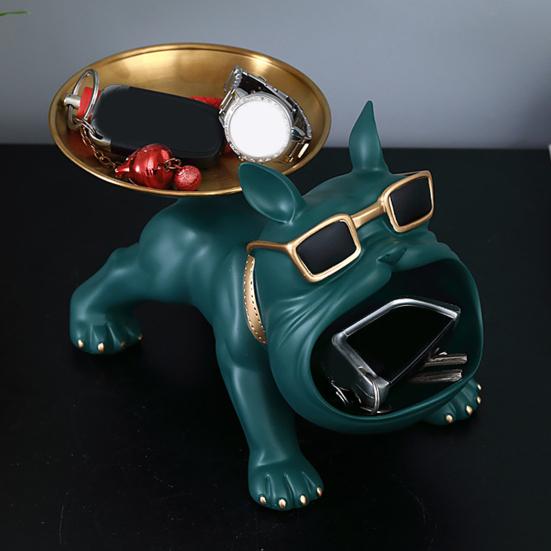 Фигурка собаки с большим ртом, подставка для хранения ключей, мультяшный щенок, статуэтка из смолы, ювелирные изделия, безделушка, контейнер для ключей, коробка, животное, настольное украшение, орнамент