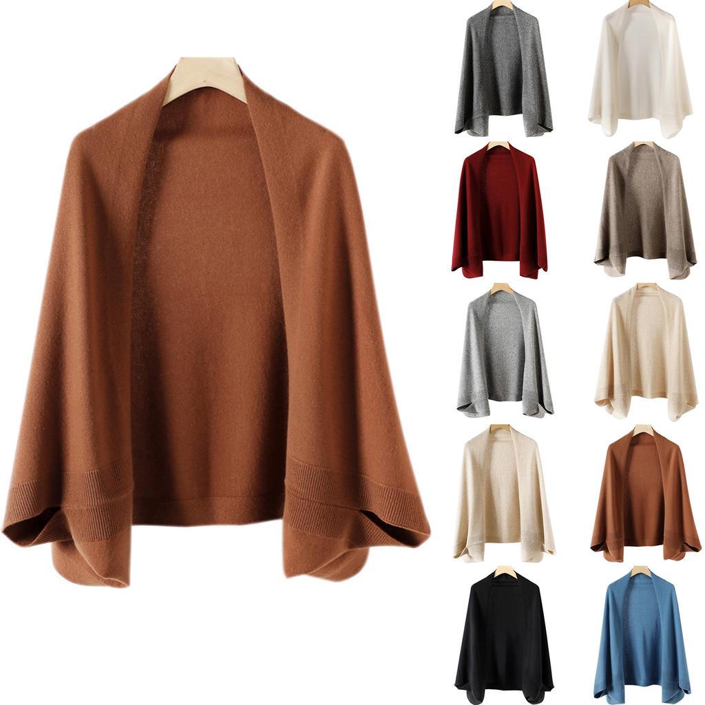 Ladies' Fashionable Cashmere Shawl Paired With Warm, Fashionable And Stylish High-end Knitted Cape Dual-use Scarf