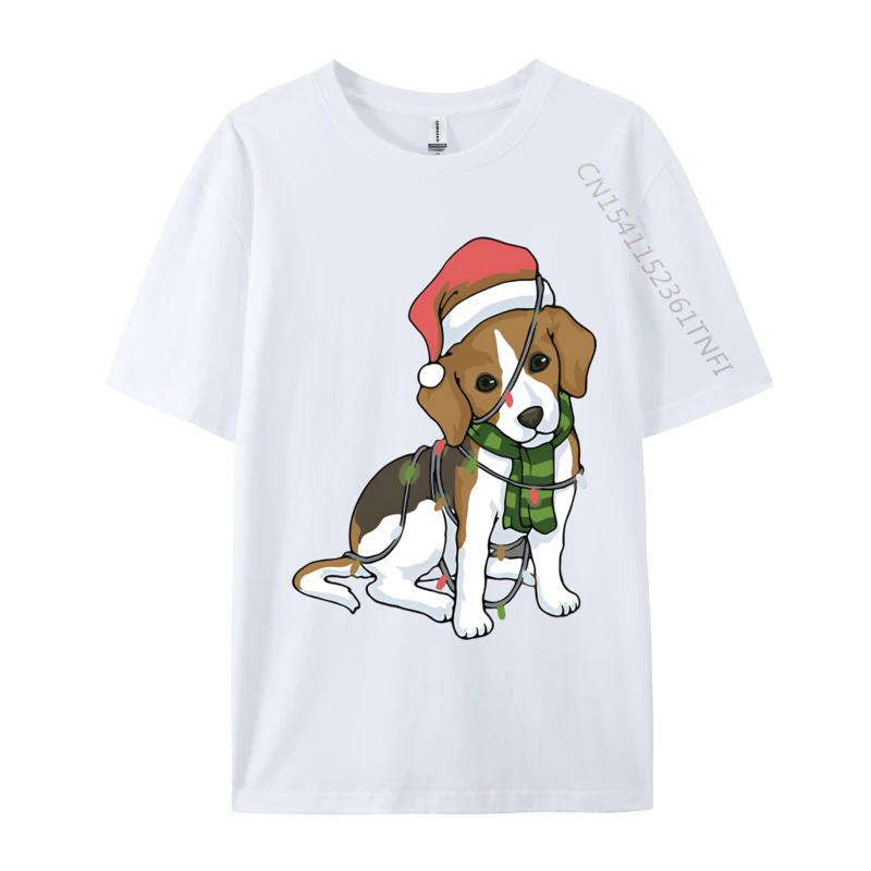 Beagle Christmas Tree Decoration Funny Tshirt Unisex T Shirts Gifts Print Tshirts Casual Plus Size Tops Tee