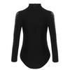 Boys Glittery Rhinestones Dance Leotard Mesh Patchwork Long Sleeve Crisscross Strappy Front Bodysuit for Stage Performance
