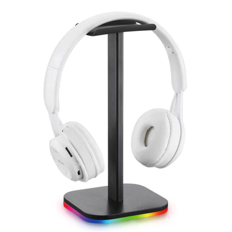 Подставка для игровых наушников RGB с двумя портами USB, аудиопортом 3,5 мм, 10 световых эффектов, держатель для игровой гарнитуры для ПК геймера