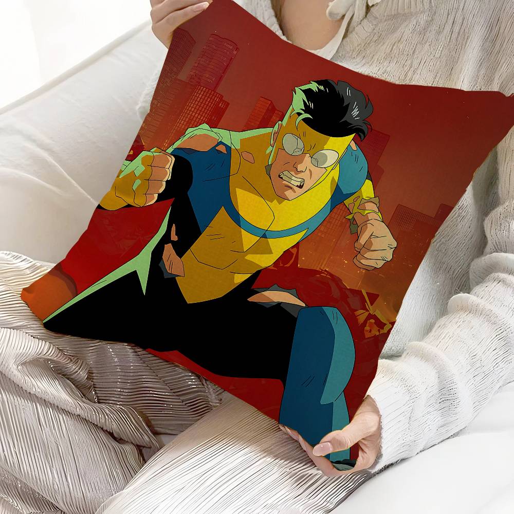 Animation I-Invincible Cushion Cover Car Throw Pillow Case For Sofa Car Christmas Gift 40X40Cm 45X45Cm