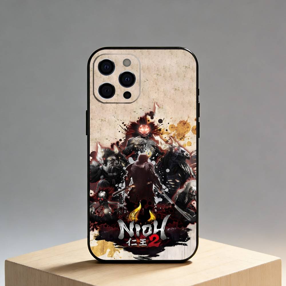 Игровой чехол для телефона N-Nioh Pritend для iPhone17,16,15,14,13,12 Plus,Max Мягкий силиконовый черный чехол