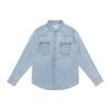 Levis SS22 Water Washed Solid Color Spliced Logo Long Sleeve Shirt Men Shirts Blue 85745-0003