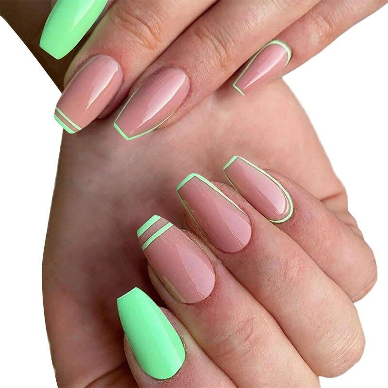 Длинные накладные ногти,, 24 шт