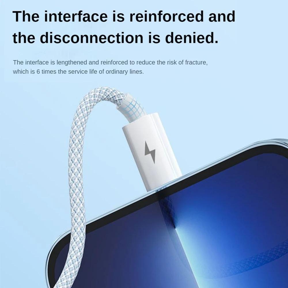 3in1 6A 66W Ultra Fast Charging Cable Fast Charger USB ToType C Cable Charging Cable Mobile Data Cable Suitable For IOS Android Phone 1.2M/2M