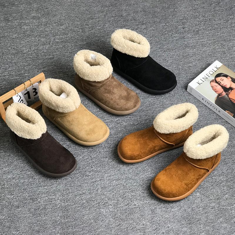 Популярные бархатные и велюровые зимние ботинки для мужчин и женщин 2025 осень и зима новая хлопковая обувь теплая и универсальная трендовая обувь 22715-V