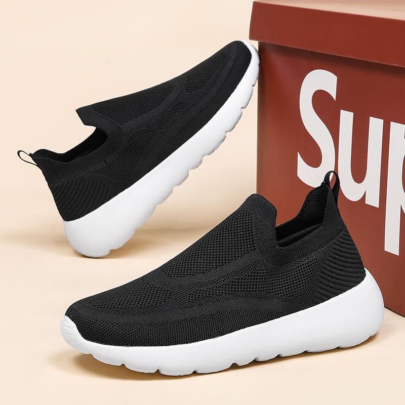2025 Новые Удобные Дышащие Летние Спортивные Сетчатые Слипоны Легкие Вязаные Летающие Модели для Пар Больше, чем Повседневная Обувь для Ходьбы