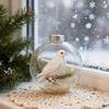Nature's Birds Crystal Glass Ornament Clear Plastic Bird Christmas Ball Ornament Xmas Tree Memorial Gifts for Holiday Indoor Home Decor