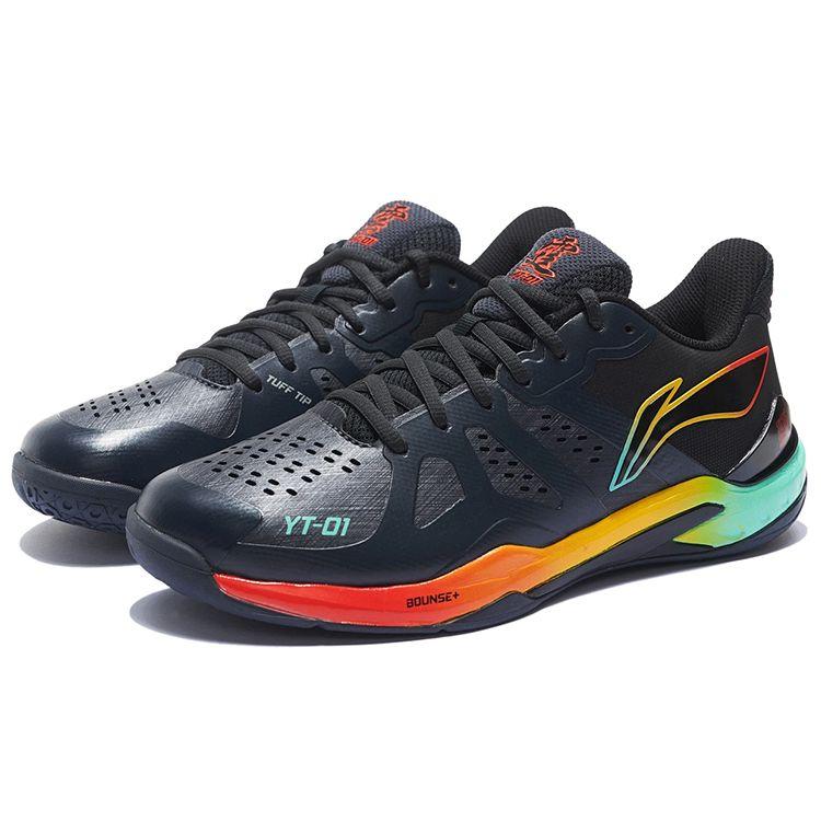 Кроссовки Li Ning Cloud Thunder Fabric из искусственной кожи, амортизирующие, дышащие, износостойкие, нескользящие, с низким верхом, для бадминтона, унисекс, черные, AYAS028-5