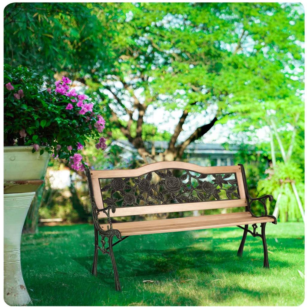 Park Bench With Backrest 123.5 X 74 X Gardi Rose Sofotel