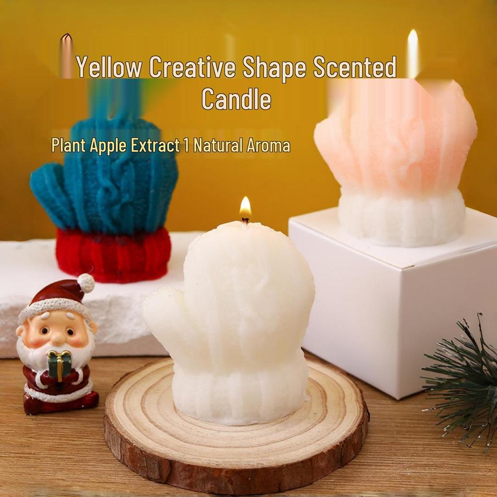 Festive Scented Candle: Christmas Gloves Ornament - Cute Holiday Gift for Healing Atmosphere