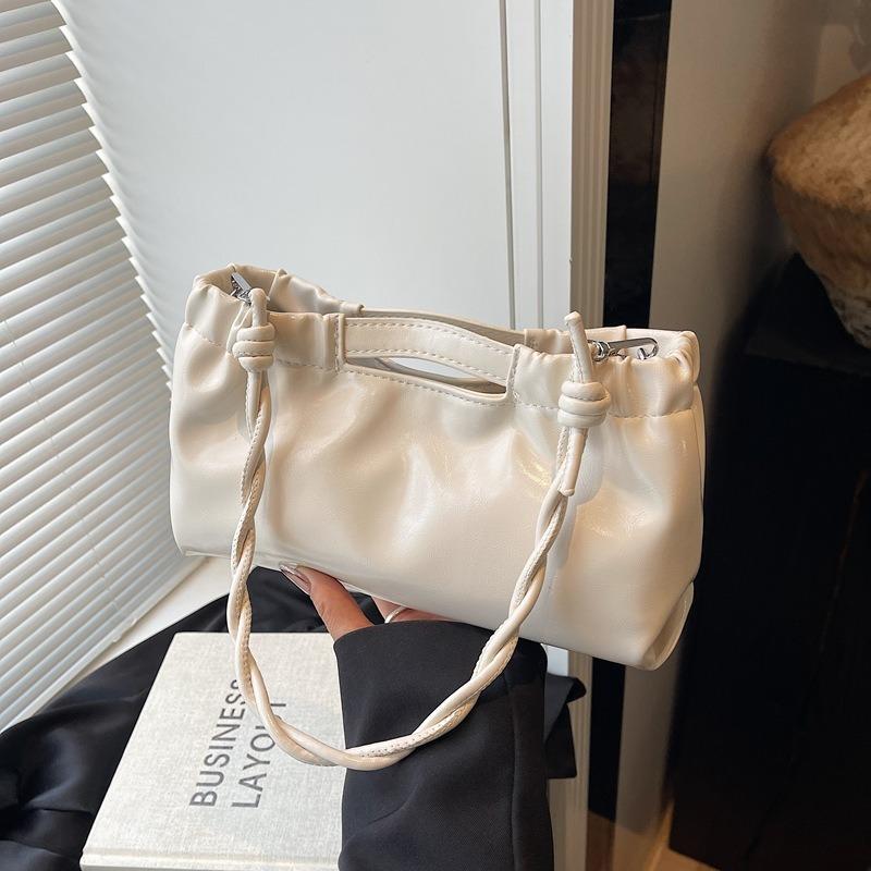New Drawstring Handbag Bag Simple and Fashionable Solid Color Commuter Shoulder Bag Underarm Women's Bag