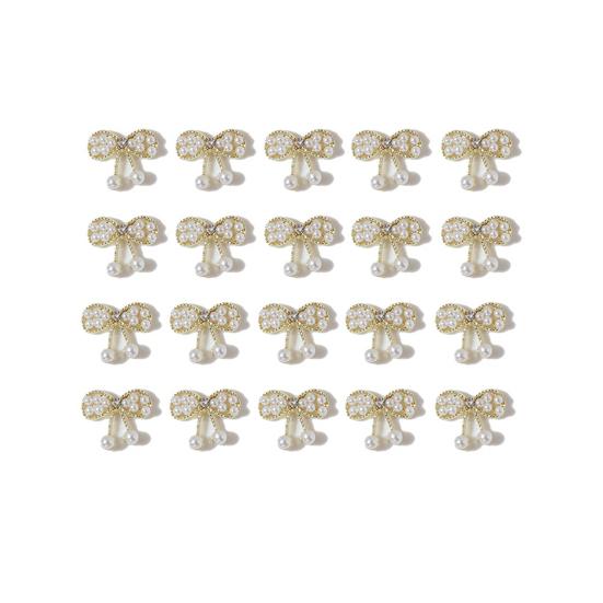 20Pcs Nail Decoration Shiny Visual Effect Show Unique Charm Alloy Excellent Bow-knot Ornament Manicure Nails Accessories for Salon