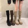 Two Wear Folded Thick-soled Boots for Children, New Thick-heeled Knee Knight Boots In Autumn and Winter 2025, Spring and Autumn