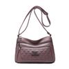 Embroidered Diamond Grid PU Single Shoulder Crossbody Women's Bag