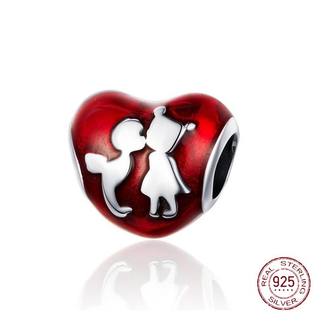 925 Sterling Silver Angel Mom Family Heart Series Shine Beads Fit Original Fashion Charms Bracelets Women DIY Jewelry