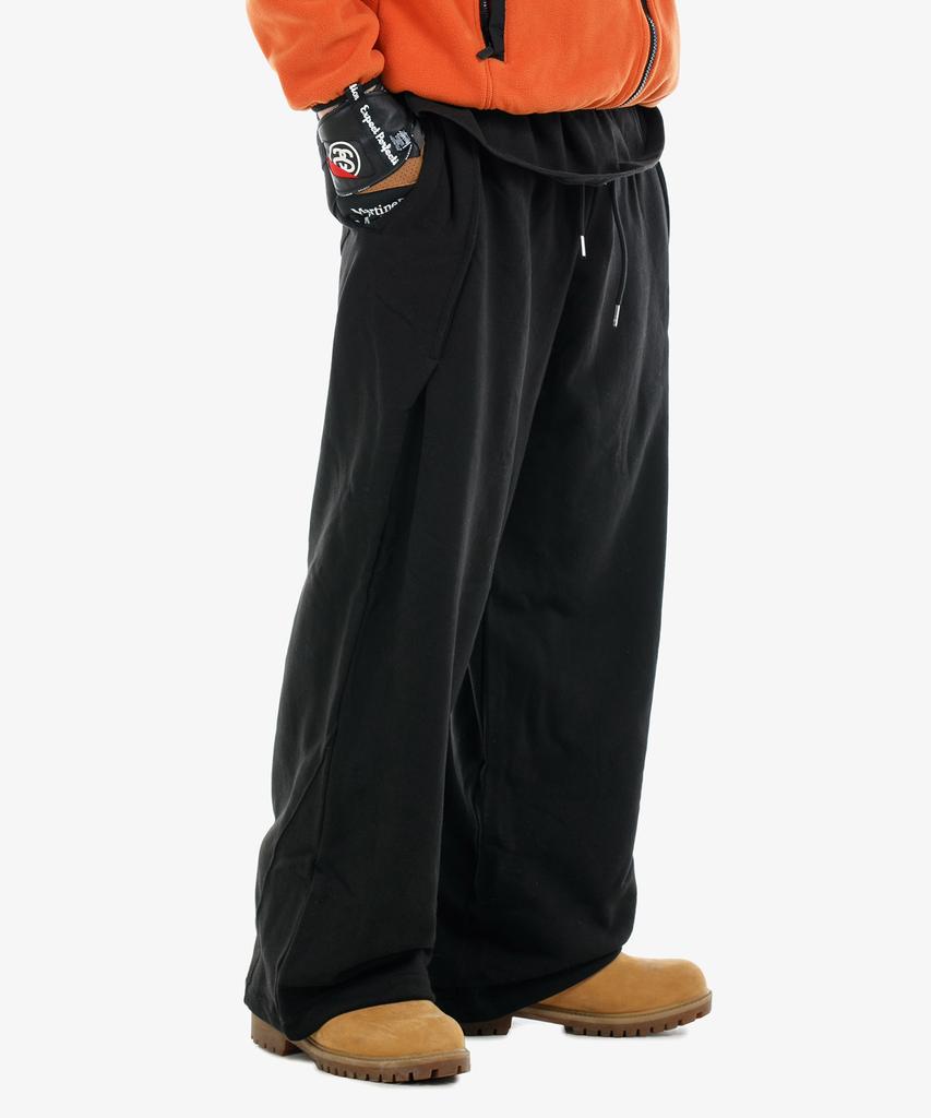ANDRA 2In1 Complex 3D Wide Elastic Waist Pants Black