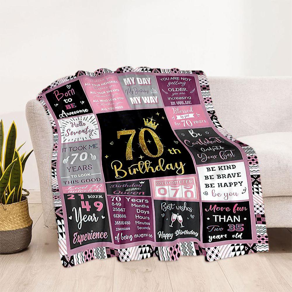 70th Birthday Celebration flannel,Lightweight,Flannel Blanket,Comfortable Blanket, Sofa Blanket, gift blankets,Holiday gift blanket Blankets
