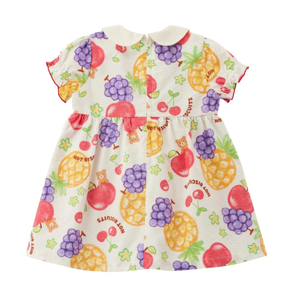 Платье с коротким рукавом для мальчиков и девочек, детская одежда, цвет слоновой кости, 120 см [MIKIHOUSE BISCUITS], детская 72-1901-141