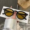 Солнцезащитные очки в корейском стиле женские, украшенные заклепками, круглой формы, мужские, для отпуска и путешествий