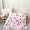 Christmas Plush Throw Blanket Bow Flannel Blanket Baby Candy Canes Print All Season Xmas Tree for Couch Bed Sofa Bedroom Decor