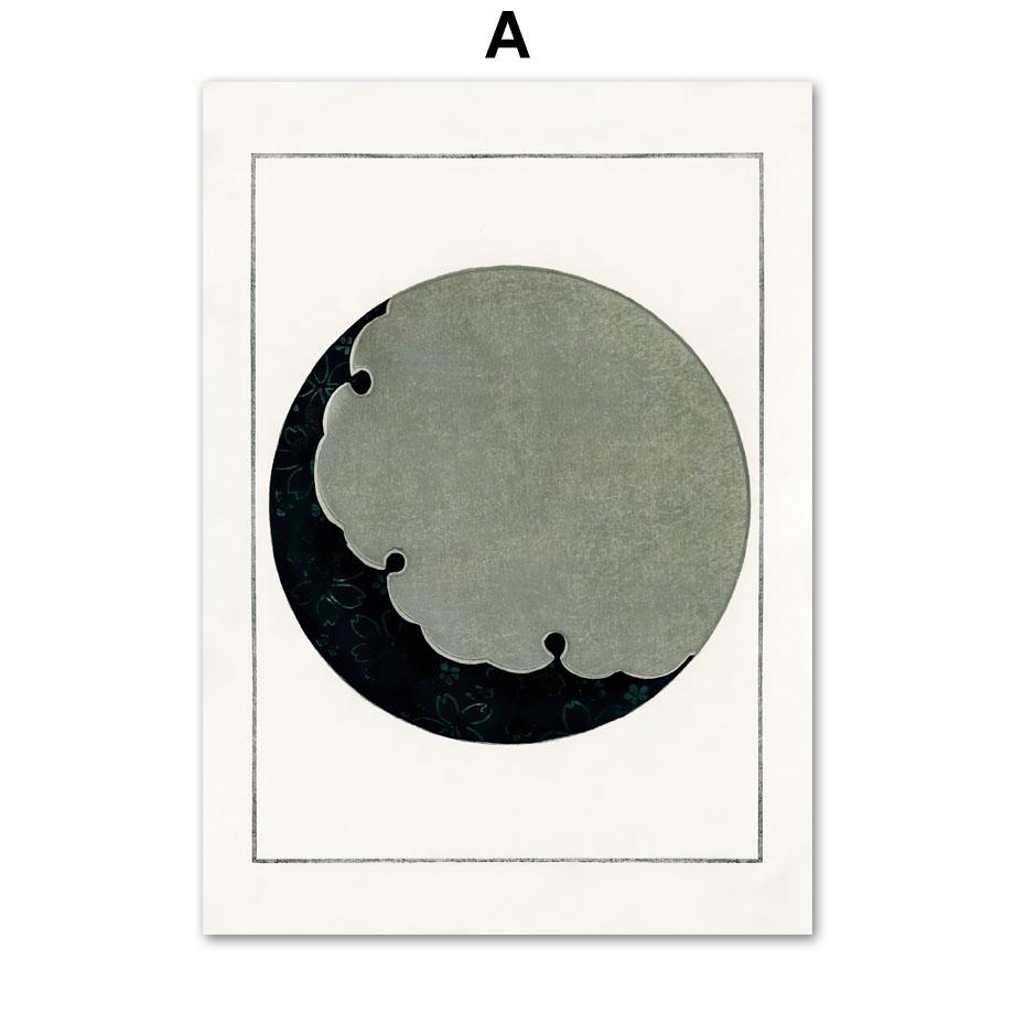 Япония Taguchi Tomoki Watanabe Seitei Wall Art Print Холст Картина Большая волна Луна Скандинавский постер Декор Фотографии для гостиной