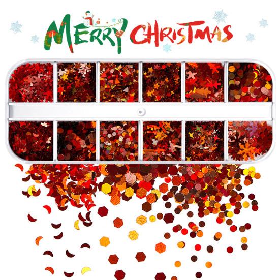 1 коробка блесток для ногтей Ультратонкие яркие цвета смешанной формы Широкое применение Легко наносится Декоративный ПЭТ