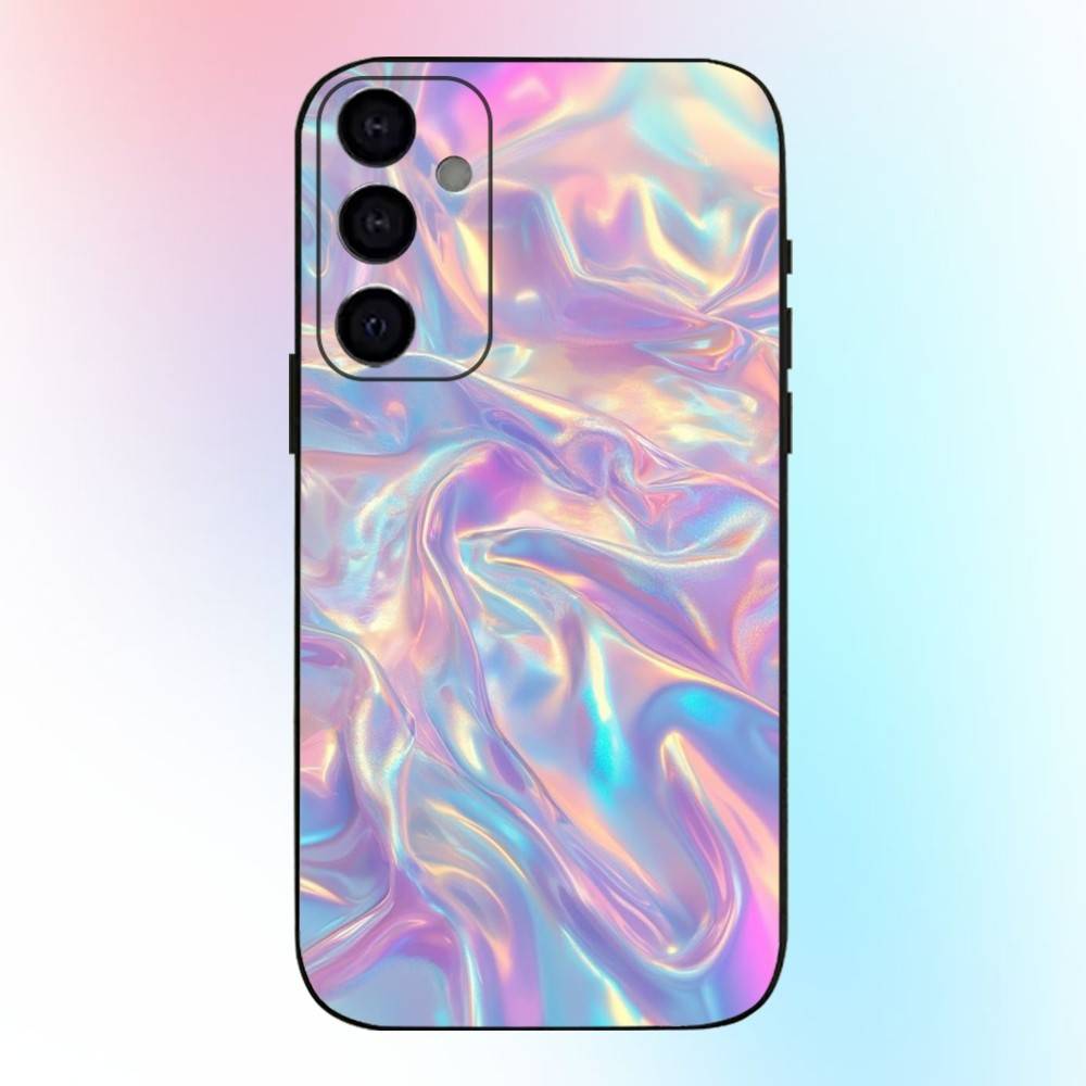 Радужный голографический переливающийся чехол для телефона Samsung Galaxy A73, A72, A71, A70, A53, A52, A51, Другие Мягкий черный чехол