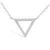 [N6834] - Серебряное колье «Треугольники» белое (родиевое покрытие) - 16x16 мм